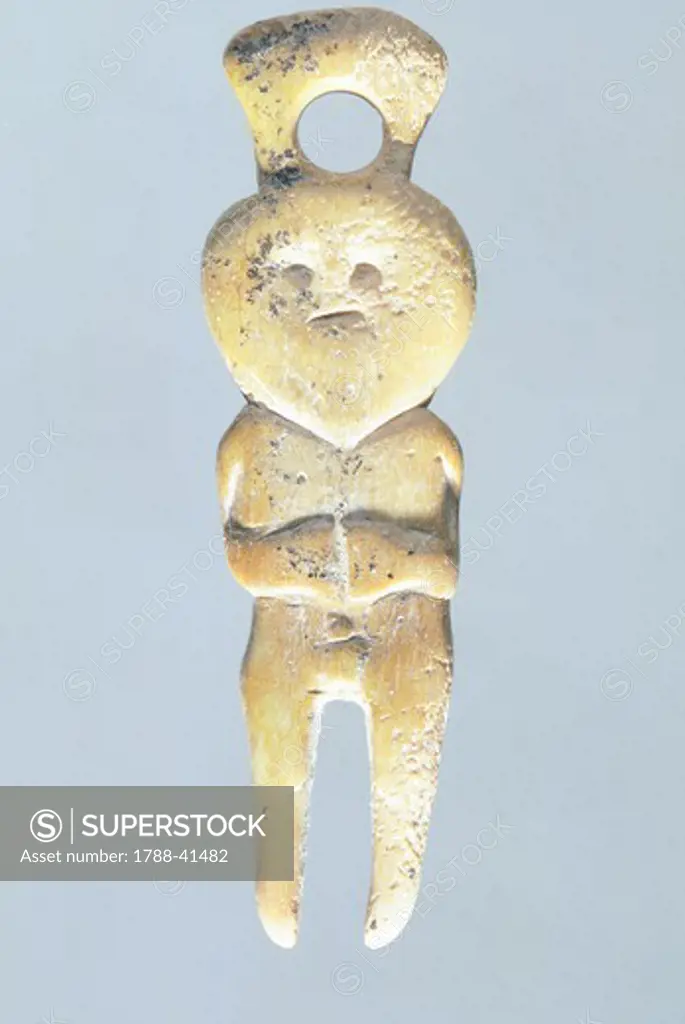 Anthropomorphic bone pendant used as an amulet, Crimea. Gotho-Alanic Civilization, 3rd-4th Century.