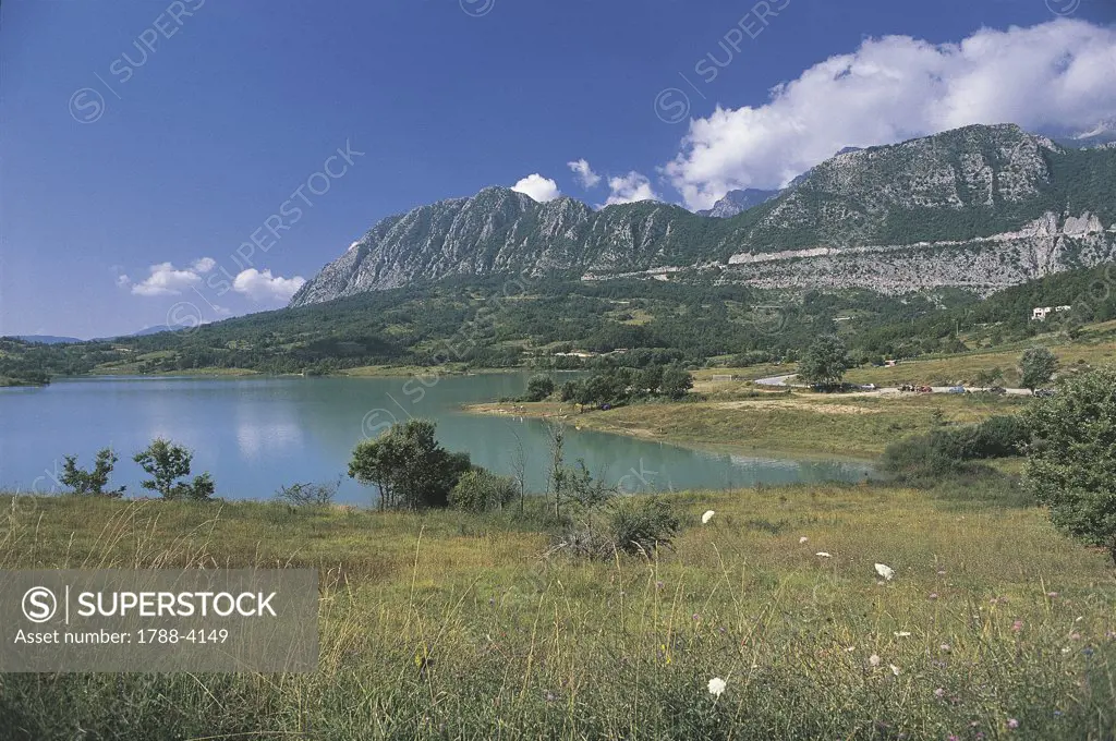 Italy - Molise Region - Upper Valley of the Volturno - the Lake and the Mountains of Mainarde