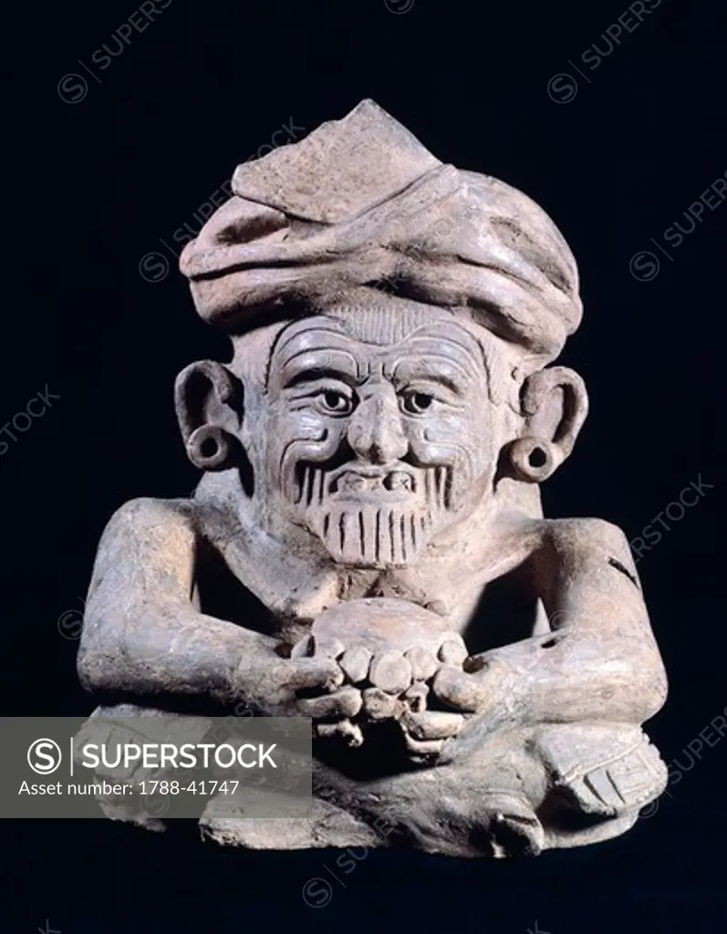 Figure of an ancestor. Terracotta artefact from Mexico. Zapotec Civilization, classical period 200-900.