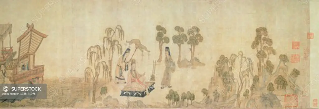 Roll of the nymph of the river, a copy of a work by Gu Kaizhi (344-407), China. Detail. Chinese Civilisation, Sung Dynasty, 10th-13th century.