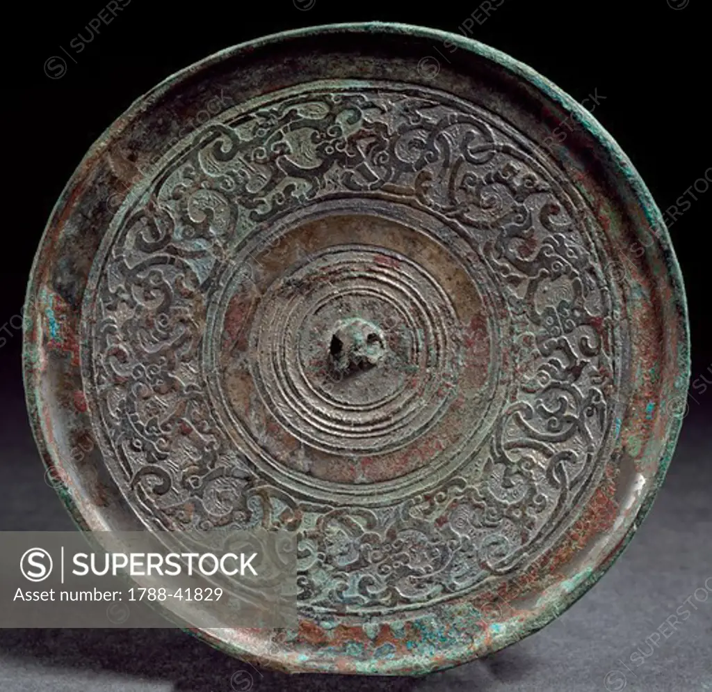 Bronze mirror, China. Chinese Civilisation, Warring States Period, 5th-3rd century BC.