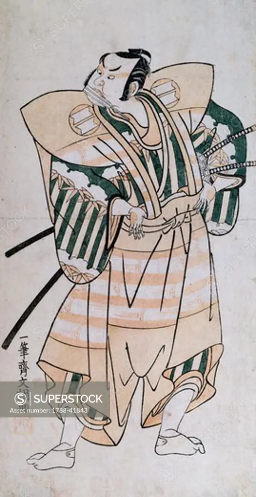 Sakata Hangoro II, the actor, Ippitsusai Buncho (active 1760-1794), Japan. Japanese Civilisation, 18th century.
