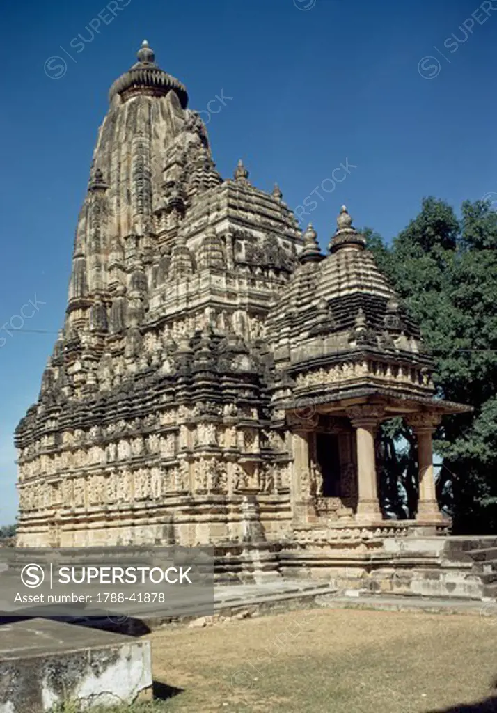 Khajuraho Temple, in the region of Madhya Pradesh (UNESCO World Heritage List, 1986), India. Indian civilization, 10th-11th century.