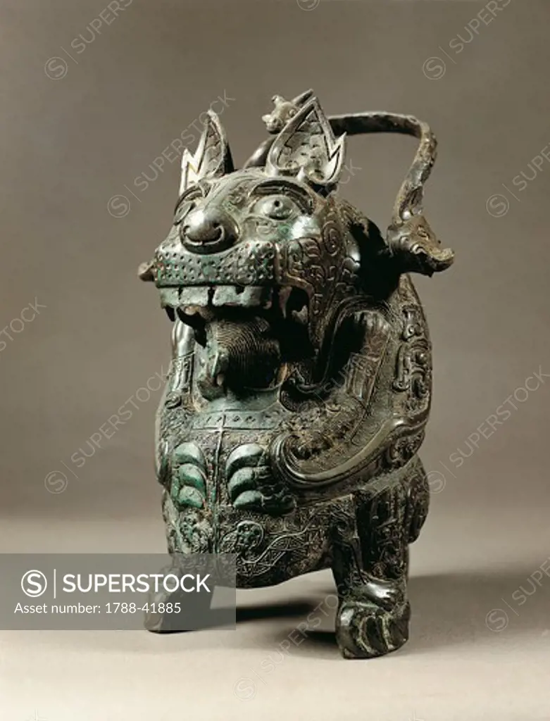 Bronze vase known as the Tiger, China. Chinese Civilisation, Shang Dynasty, 16th-11th century BC.