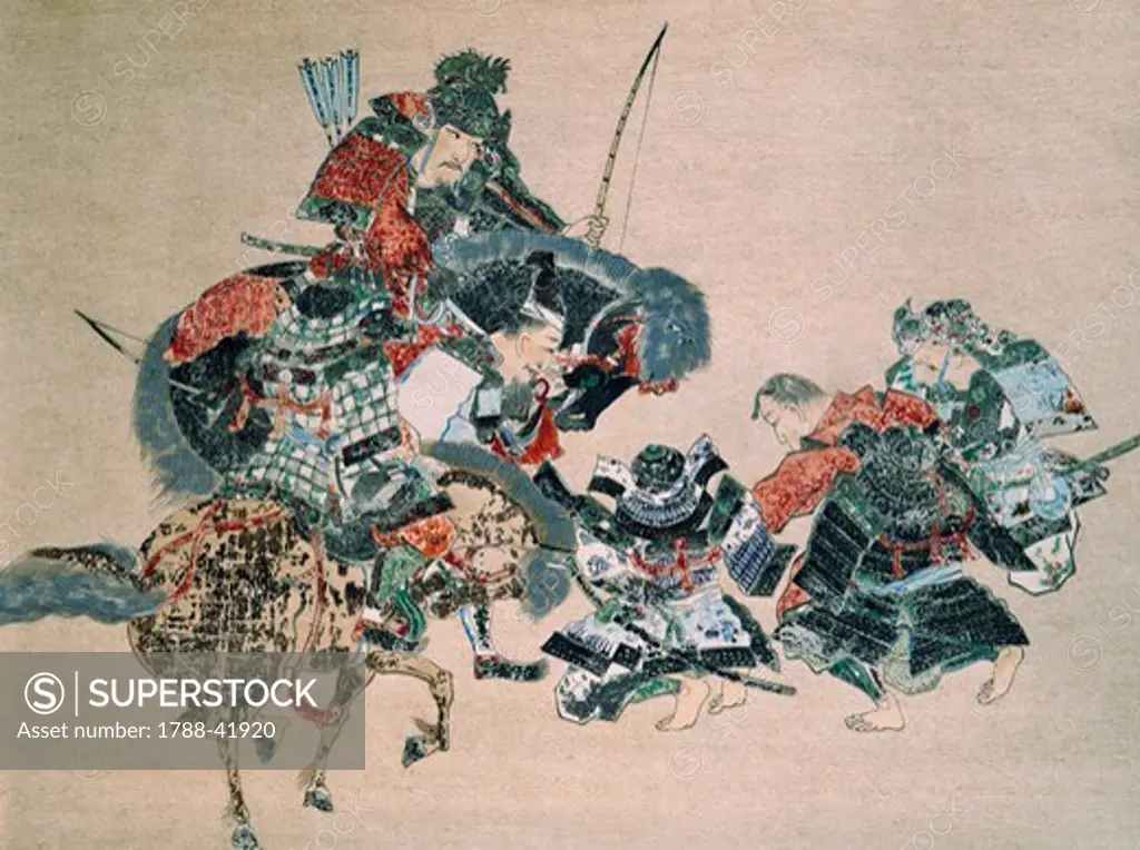 Fighting with the Mongols. Japanese civilization, 13th century.