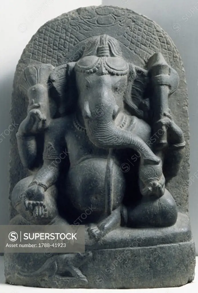 The god Ganesha, relief from Bihar, India. Indian Civilisation, Pala Empire, 10th-11th century.