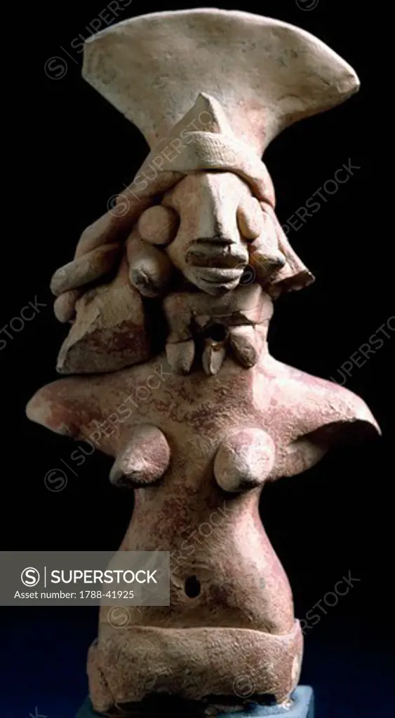 Clay figure, from Mohenjo-daro, Pakistan. Indus Valley Civilisation, mid 3rd millennium BC.