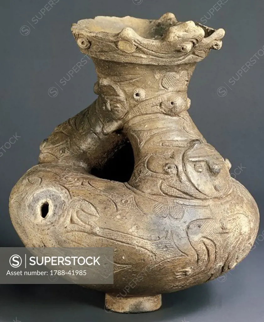 Ceramic ewer, Japan. Japanese Civilisation, Jomon period, 5th century BC.
