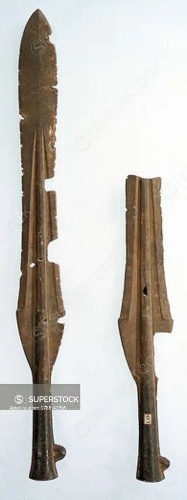 Bronze spearheads, Japan. Japanese Civilisation, Yayoi period, 4th century BC-3rd century AD.