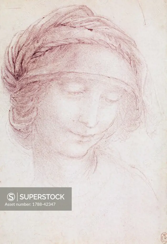 Study for St Anne, by Leonardo da Vinci (1452-1519), drawing.