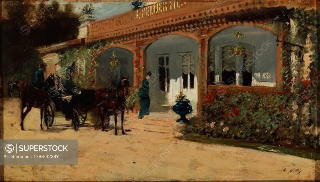 Cafe, by Giuseppe de Nittis (1846-1884).