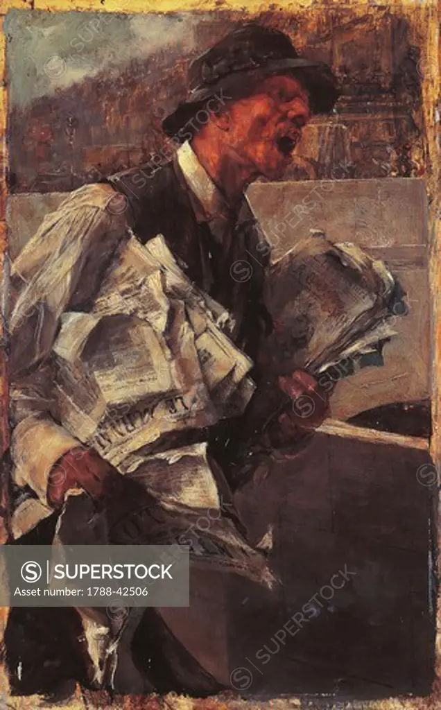 The Parisan newsboy or The newsvendor, 1878, by Giovanni Boldini (1842-1931), oil on canvas, 47x29 cm.