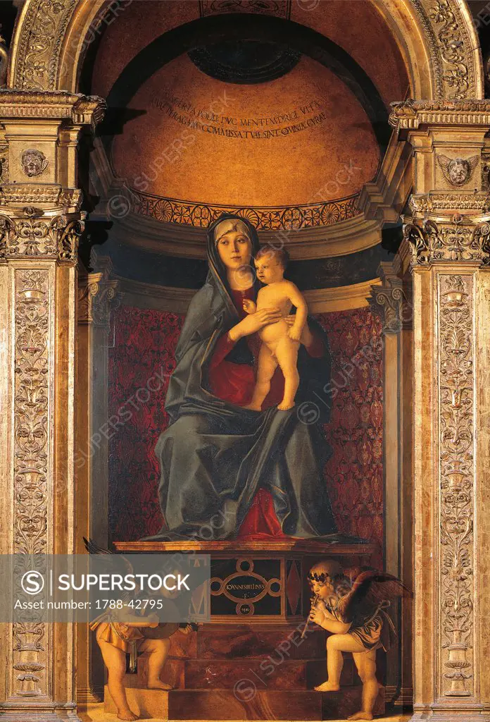 Madonna Enthroned, by Giovanni Bellini, known as Giambellino (ca 1430-1516). Santa Maria Gloriosa dei Frari, Venice.