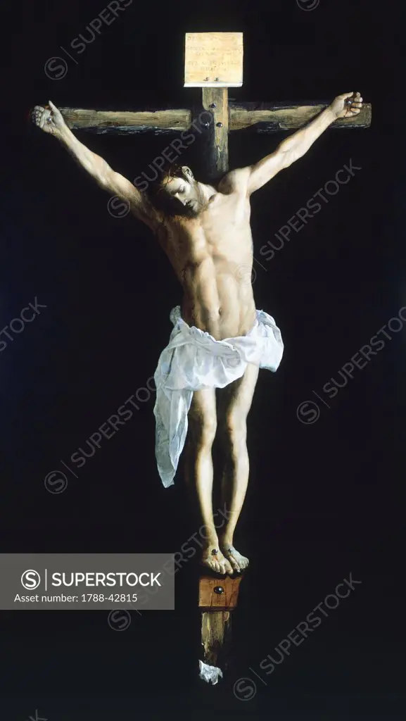 Christ on the cross, 1627, by Francisco de Zurbaran (1598-1664), oil on canvas, 291x165 cm.