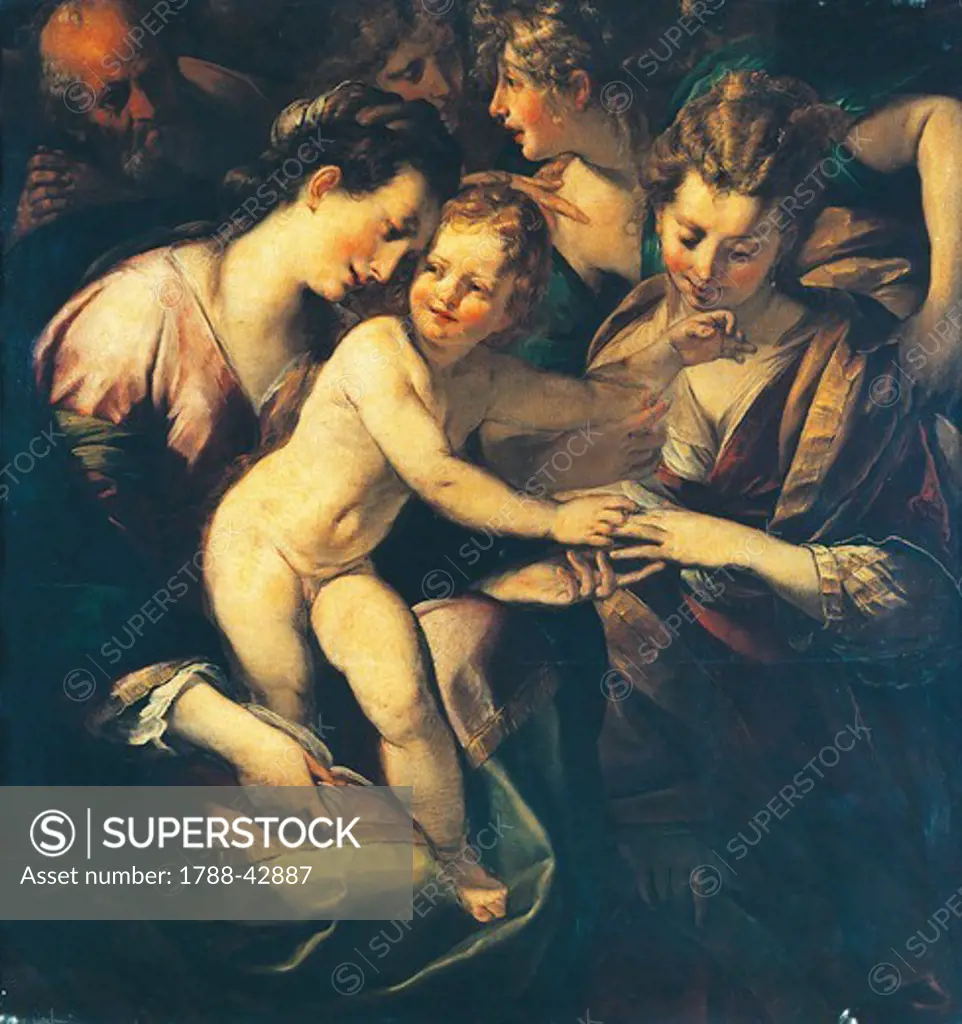 Mystic marriage of St Catherine, 1610-1620, by Giulio Cesare Procaccini (1574-1625), oil on canvas, 155x135 cm.