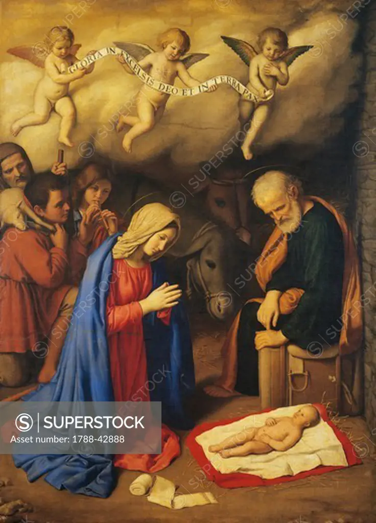 Adoration of the Shepherds, by Sassoferrato (1609-1685), oil on canvas.