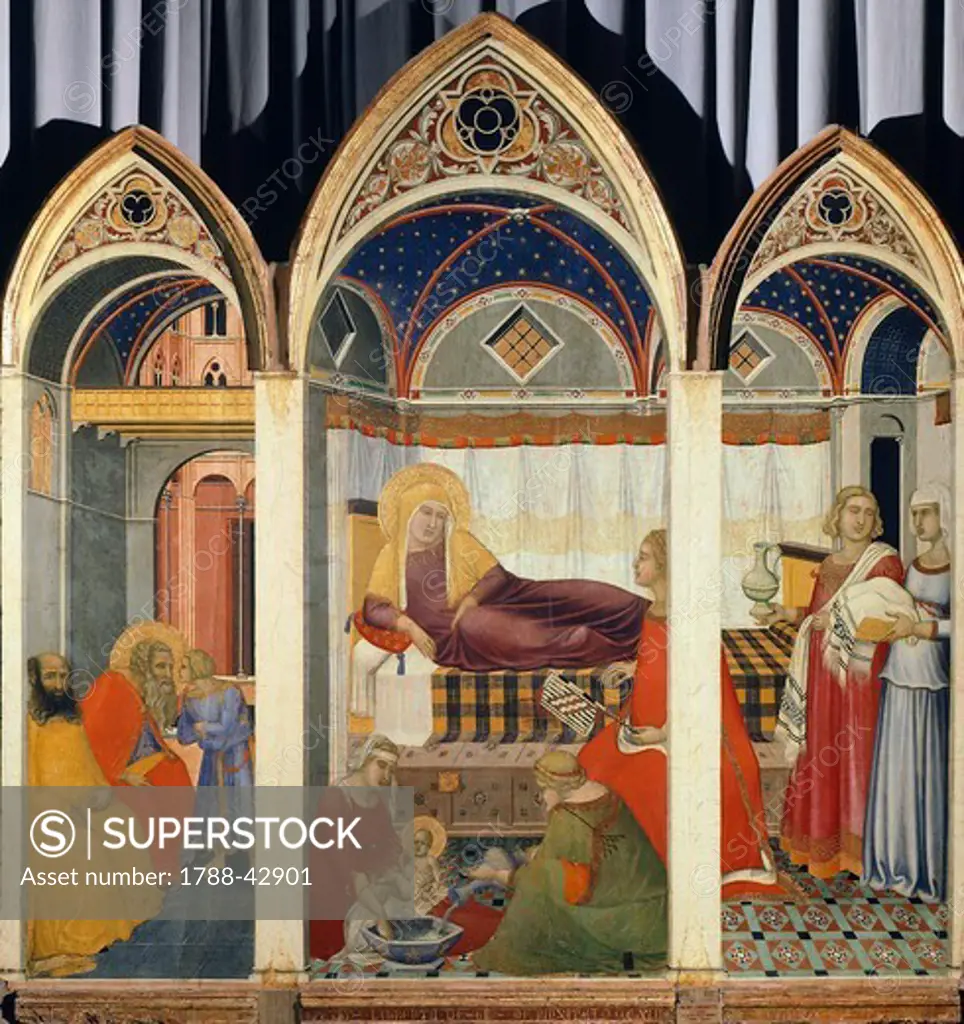 Nativity of the Virgin, by Pietro Lorenzetti (ca 1280-ca 1348).