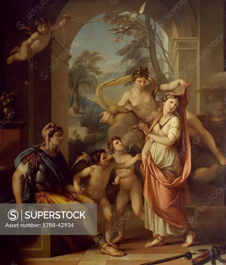 Venus presenting Elena to Paris, by Gavin Hamilton (1723-1798).