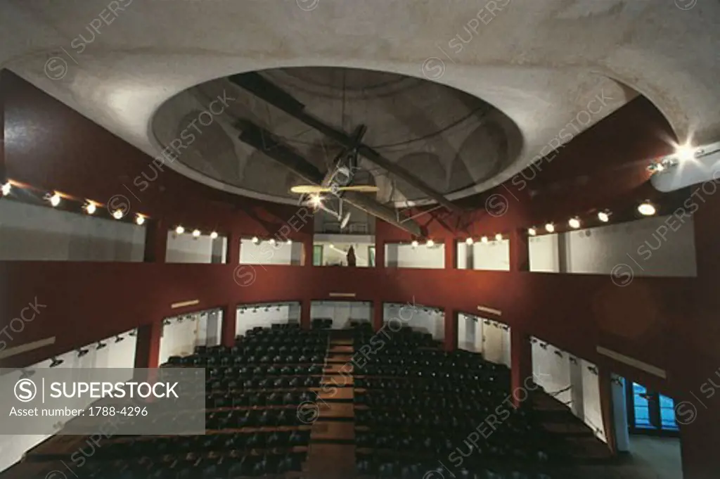 Italy - Lombardy Region - Lake Garda - Gardone Riviera - The 'Vittoriale' and Schifamondo Palace Auditorium - Under the dome, the SVA biplane that D'Annunzio used in a famous flight over Vienna on the 9th of August 1918