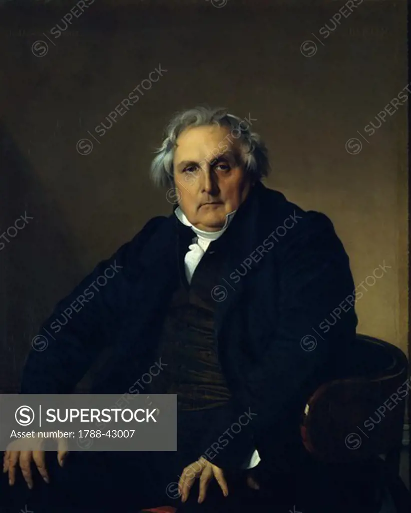 Portrait of Louis Francois Bertin (1766-1841), 1832, by Jean Auguste Dominique Ingres (1780-1867), oil on canvas, 116x95 cm.
