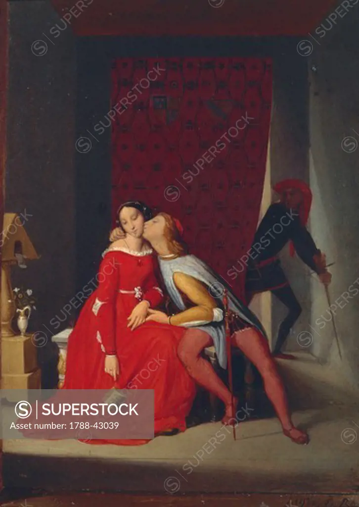 Paolo and Francesca by Jean Auguste Dominique Ingres (1780-1867).
