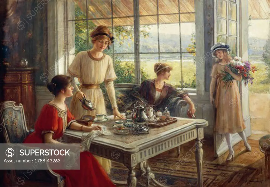 Women having tea, by Albert Lynch (1851-1912).
