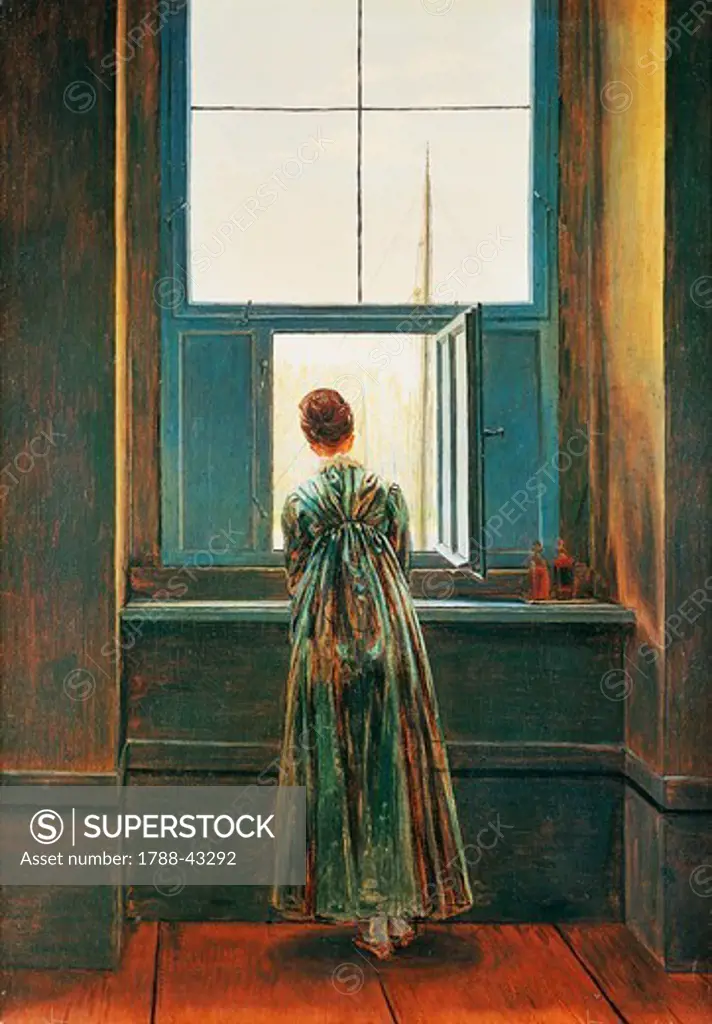 Woman at a window, by Caspar David Friedrich (1774-1840).