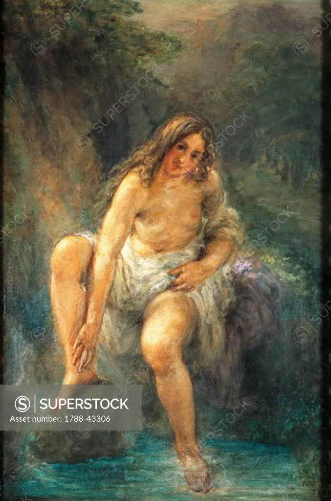 The bather, by Giovanni Carnovali known as The Piccio (1804-1873).
