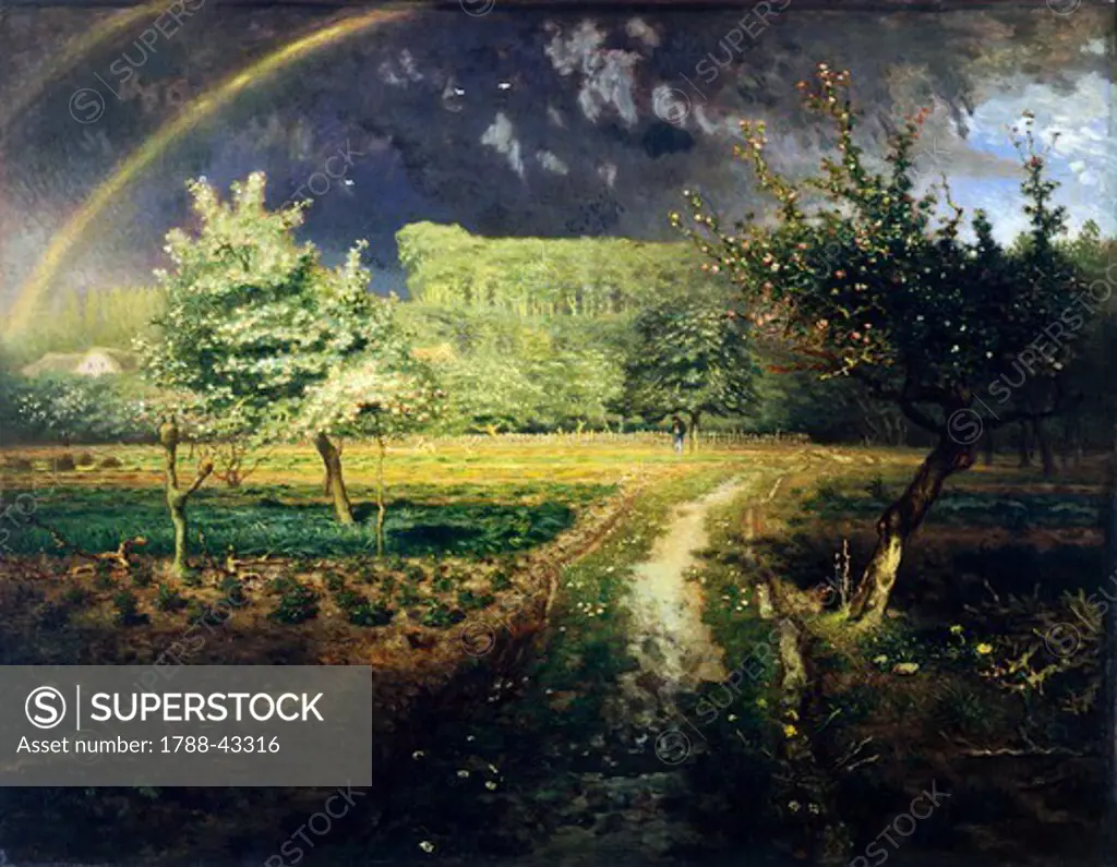 Spring, 1868-1873, by Jean-Francois Millet (1814-1875), oil on canvas, 86x111 cm.