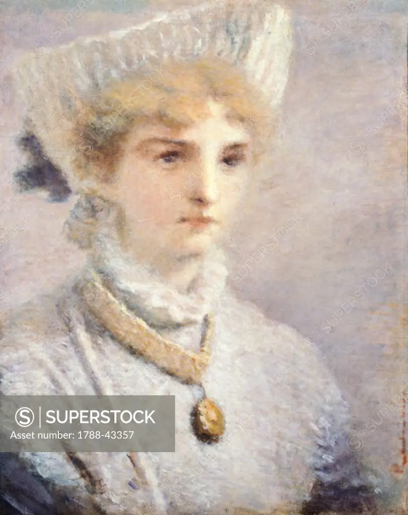 Girl in white, by Daniele Ranzoni (1843-1889).
