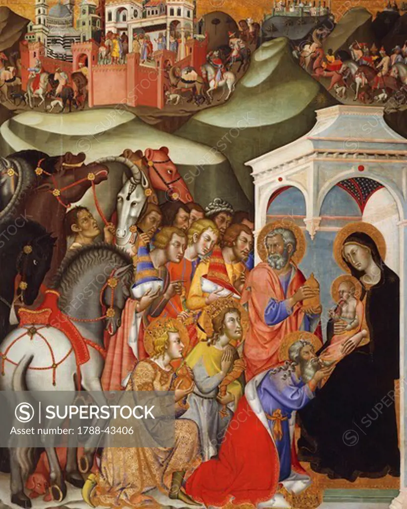 Adoration of the Magi, 1375-1385, by Bartolo di Fredi (1330-ca 1410), oil on canvas, 195x163 cm.