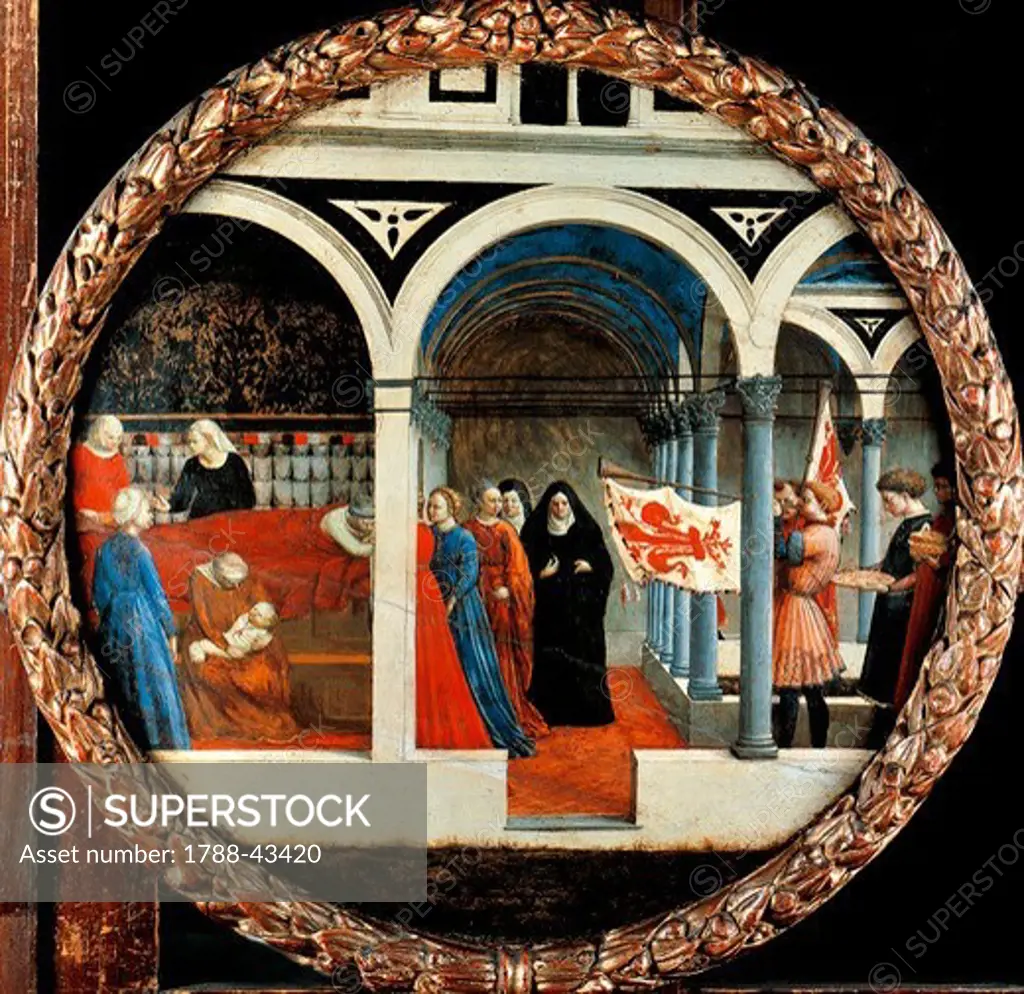 Nativity, by Tommaso Masaccio (1401-1428), tempera on canvas, 56 cm diameter.