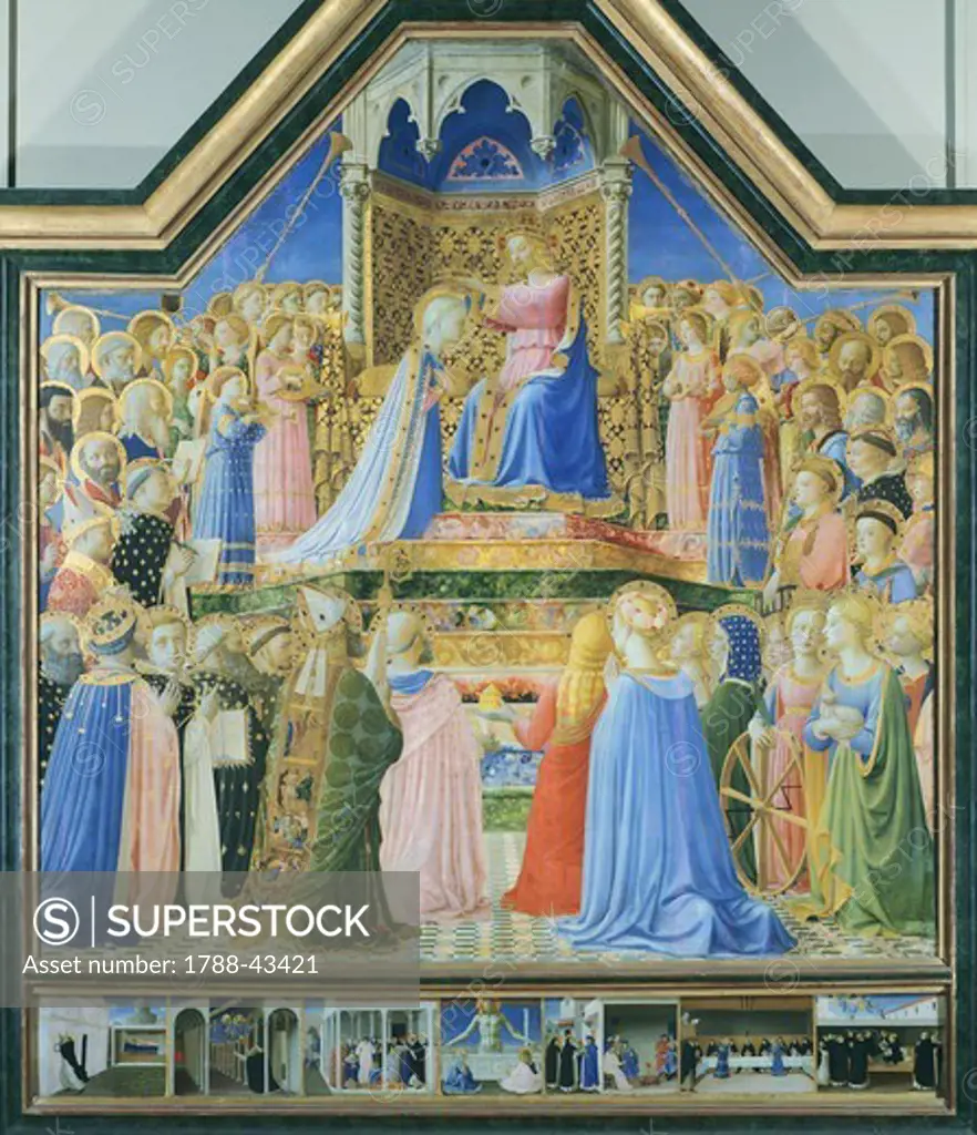 Coronation of the Virgin, 1434-1435, by Giovanni da Fiesole known as Fra Angelico (1400-ca 1455), tempera on wood, 213x211 cm.