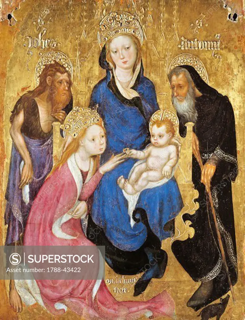Mystical Marriage of Saint Catherine, by Michelino da Besozzo (1388-1445).