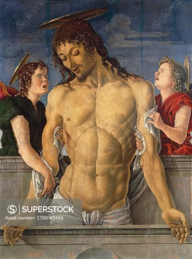 Deposition of Christ supported by angels, 1471, Marco Zoppo (1433-1478), tempera on canvas, 120x95 cm.