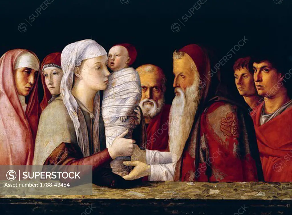 Presentation in the Temple, 1460-1464, by Giovanni Bellini (1431-36 - 1516), tempera on panel, 80x105 cm.
