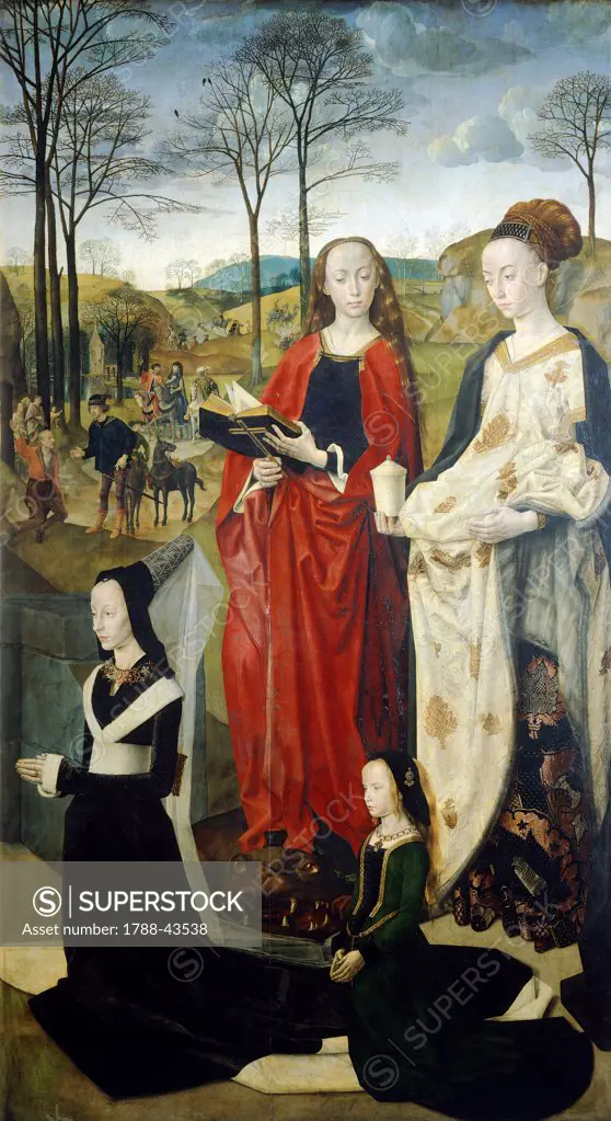 Right leaf of the Portinari Triptych, 1480-1483, by Hugo van der Goes (1440-1482), oil on panel.