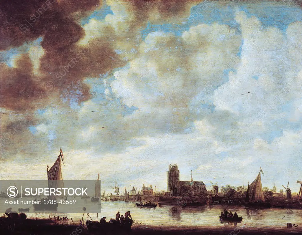 View of the Merwede off Dordrecht, 1660, by Jan van Goyen (1596-1656), oil on panel, 55x72 cm.