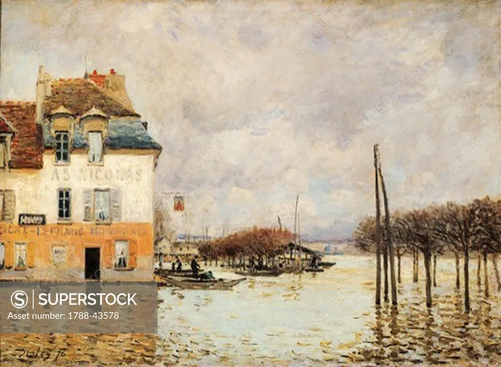 Flood at Port-Marly, 1876, by Alfred Sisley (1839-1899), oil on canvas, 60x81 cm.