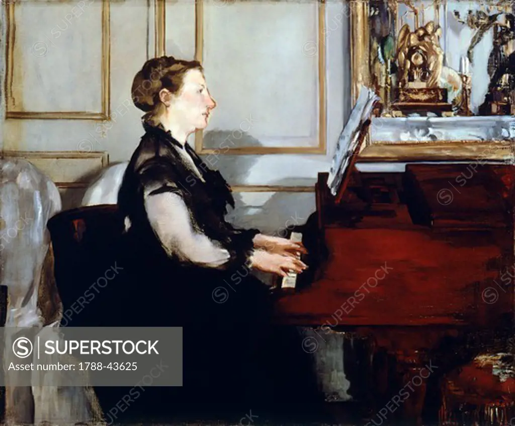 Madame Manet at the Piano, 1868, by Edouard Manet (1832-1883), oil on canvas, 38x46 cm.