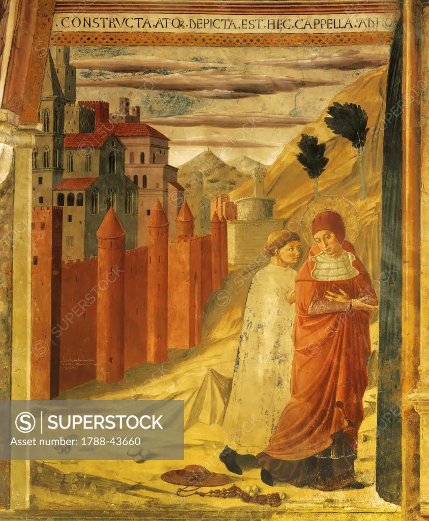 Stories of St Jerome, 1452, Benozzo Gozzoli (1421-1497), fresco. Chapel of St Jerome, the Church of San Francesco, Montefalco.