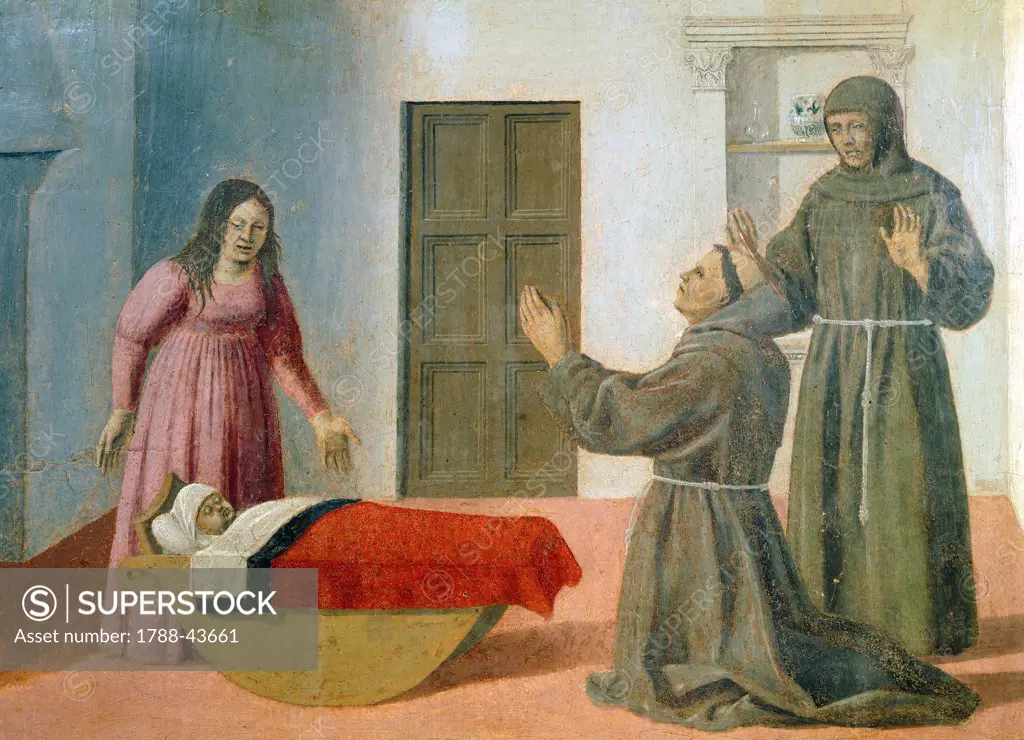 Altarpiece with scenes from the Life of Saint Francis, Piero della Francesca (ca 1415-1492).
