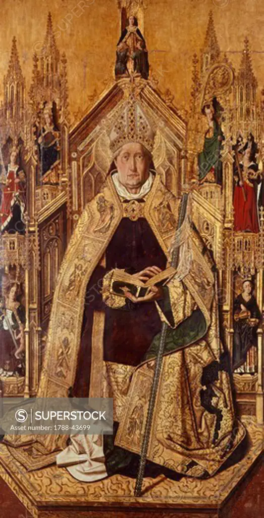 St Dominic of Silos, ca 1474, by Bartolome Bermajo (ca 1436-1498).