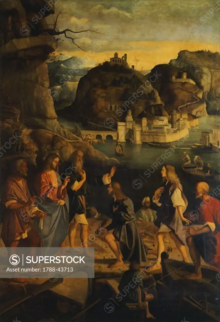 Panel depicting the Vocation of Zebedee's sons, 1510, by Marco Basaiti (1470-1530), 386x268 cm.