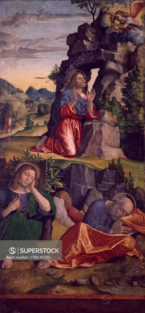Jesus in the Garden, by Paolo Cavazzola (1486-1522).