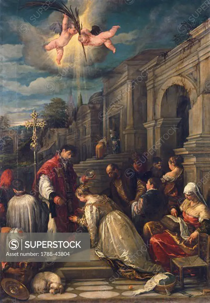 Baptism of St Lucilla, by Jacopo Bassano (ca 1510-1592).