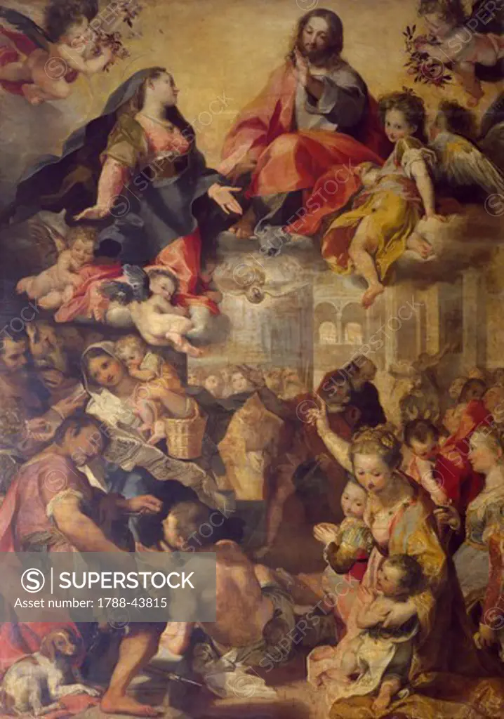 Madonna of the people, 1579, by Federico Barocci (1528-1612), oil on canvas, 360x250 cm.