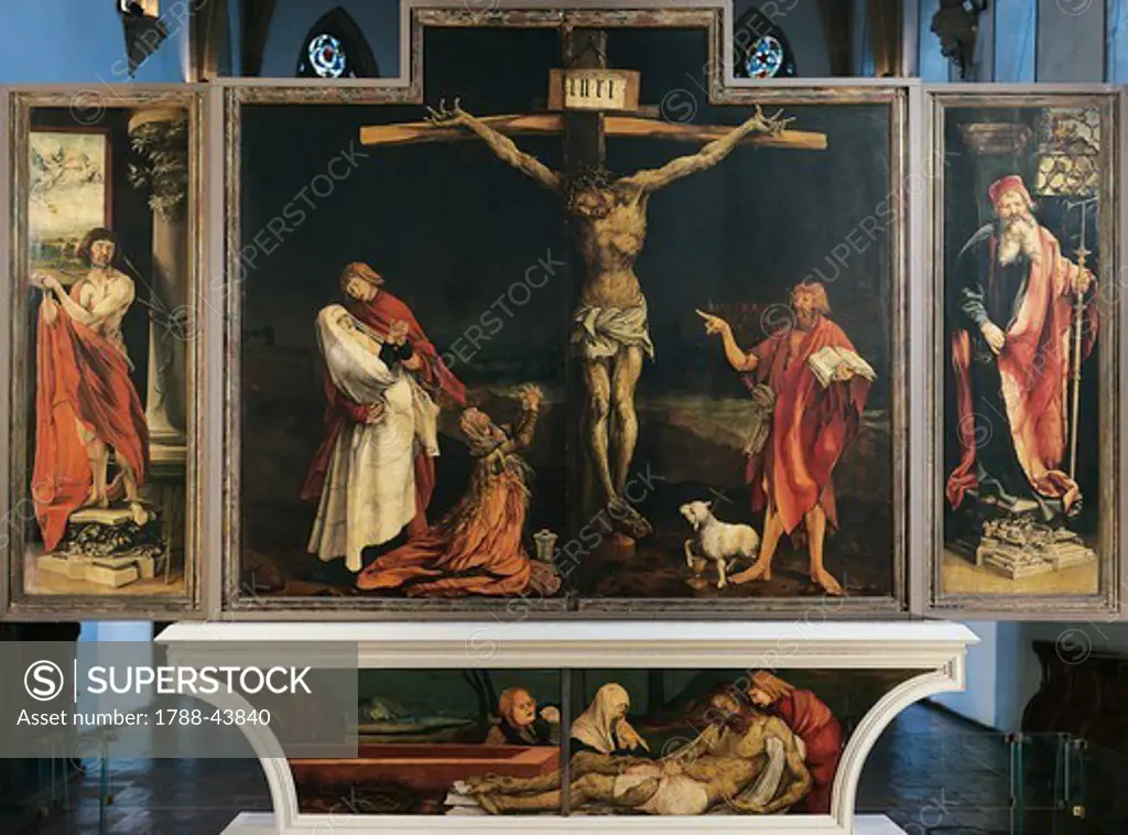The Crucifixion, ca 1510-1515, by Mathias Grunewald (1475-1528).