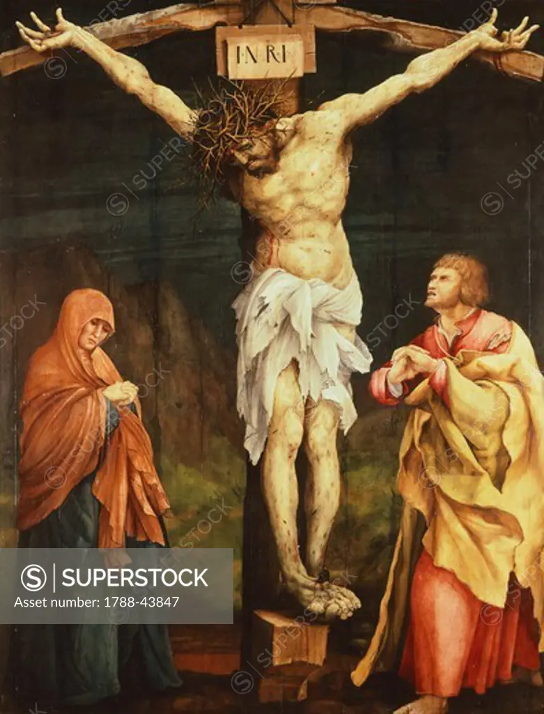 Crucifixion, 1523-1525, by Matthias Grunewald (ca 1470-1530).
