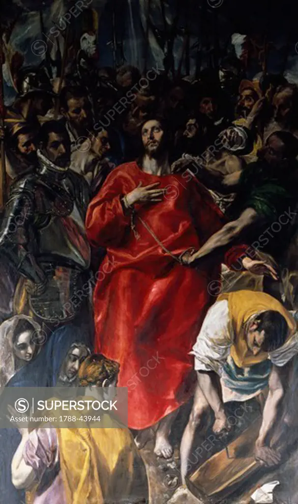 The Disrobing of Christ (El Espolio), 1577-1579, by El Greco (1541-1614), oil on canvas, 173x85 cm. Sacristy of the Cathedral of Toledo, Spain.